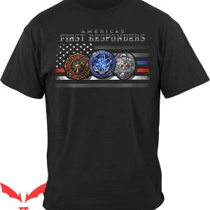 First Responder T-Shirt Thin Red Line Paramedic Gear T-Shirt
