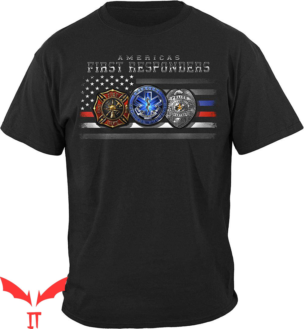 First Responder T-Shirt Thin Red Line Paramedic Gear T-Shirt