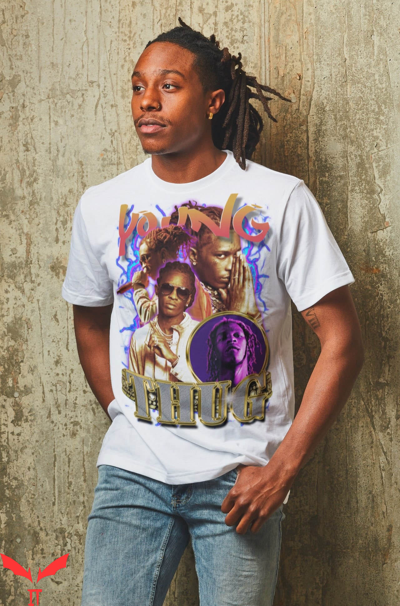 Free YSL T-Shirt Young Thug Gunna Hip Hop Vintage Retro 90s