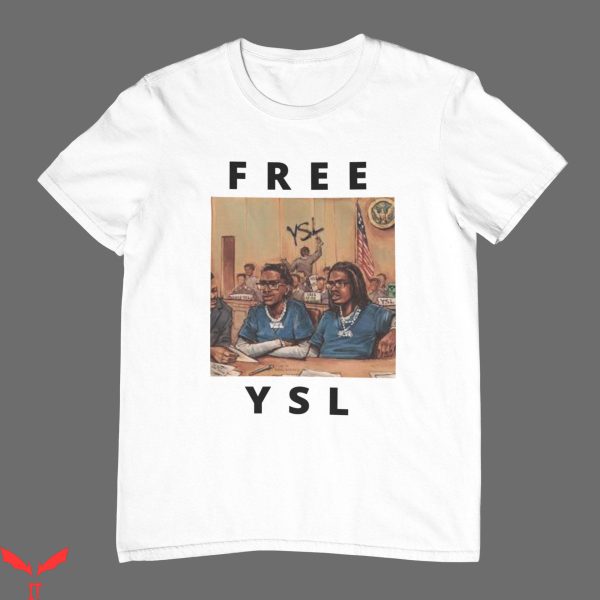 Free YSL T-Shirt Young Thug & Gunna Rapper Hip Hop Tee