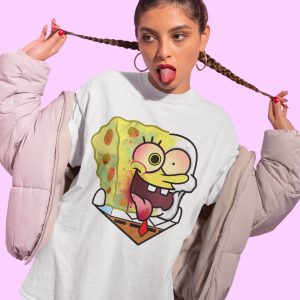 Gangster Spongebob T-Shirt Squarepants Fashionable Shirt