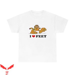 Gay Garfield T-Shirt Garfield I Love Feetee Funny Shirt
