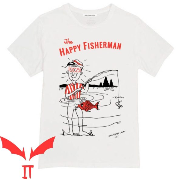 Happy Fisherman T-Shirt Funny Graphic Trendy Style Tee Shirt