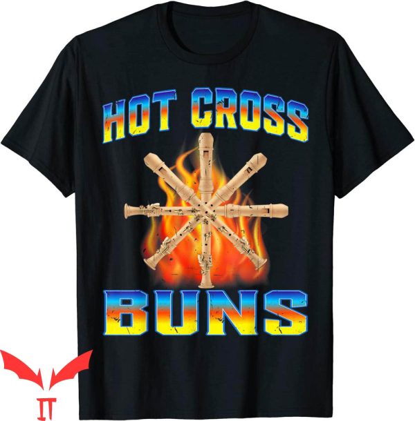 Hot Cross Buns T-Shirt Recorder Pattern Vintage Tee Shirt