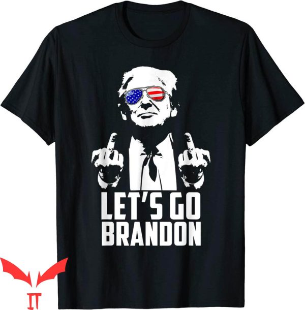 Let’s Go Brandon T-Shirt Trump Conservative US Flag Glasses