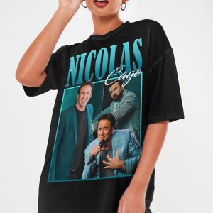 Nicolas Cage John Travolta T-Shirt Retro Design Actor Tee