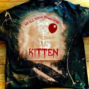 Pennywise Cat T Shirt Bleached Scary Kitten