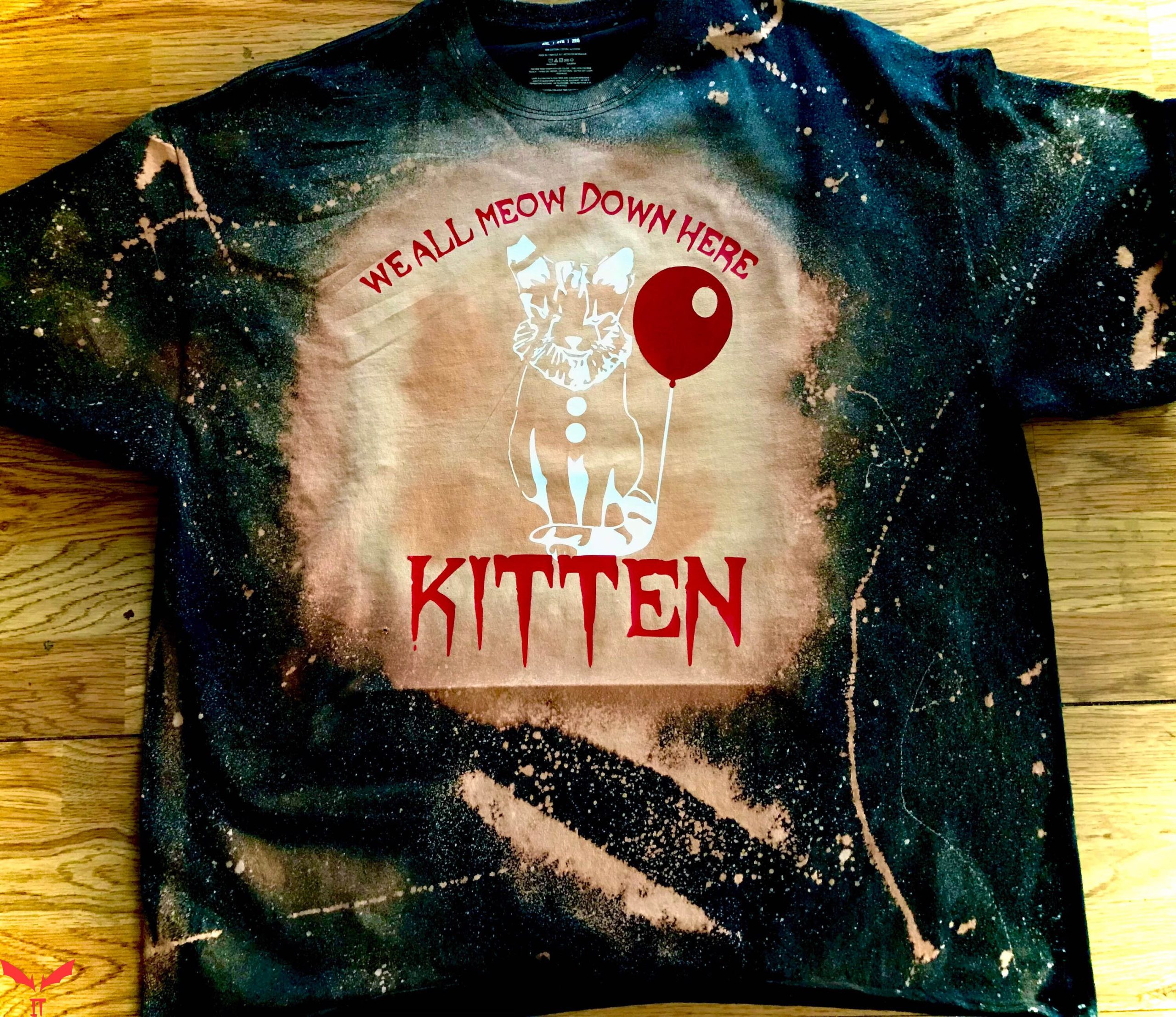 Pennywise Cat T Shirt Bleached Scary Kitten
