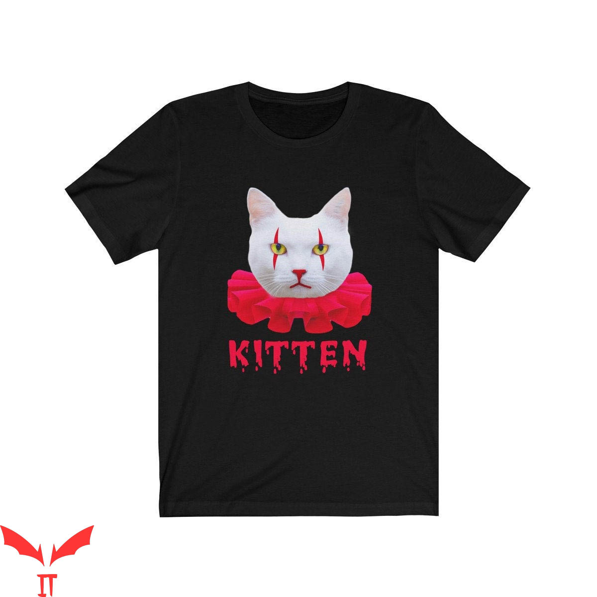 Pennywise Cat T Shirt Clown Kitten Head Horror Movie