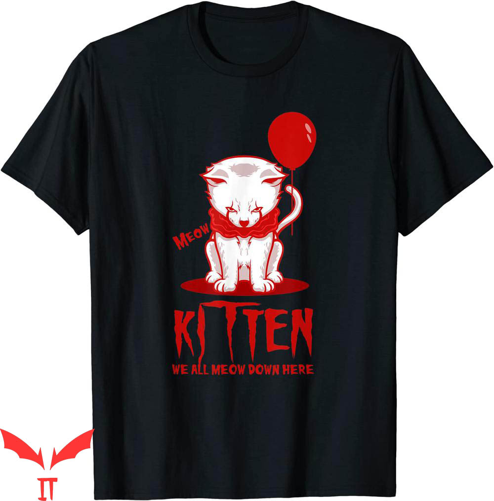 Pennywise Cat T Shirt Clown Kitten With Red Balloon