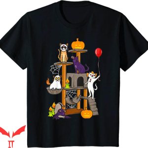 Pennywise Cat T Shirt Horror Movies Halloween Cat Kitty