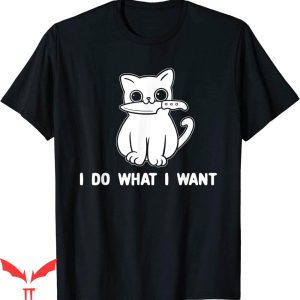 Pennywise Cat T Shirt I Do What I Want Killer Cat With Knife