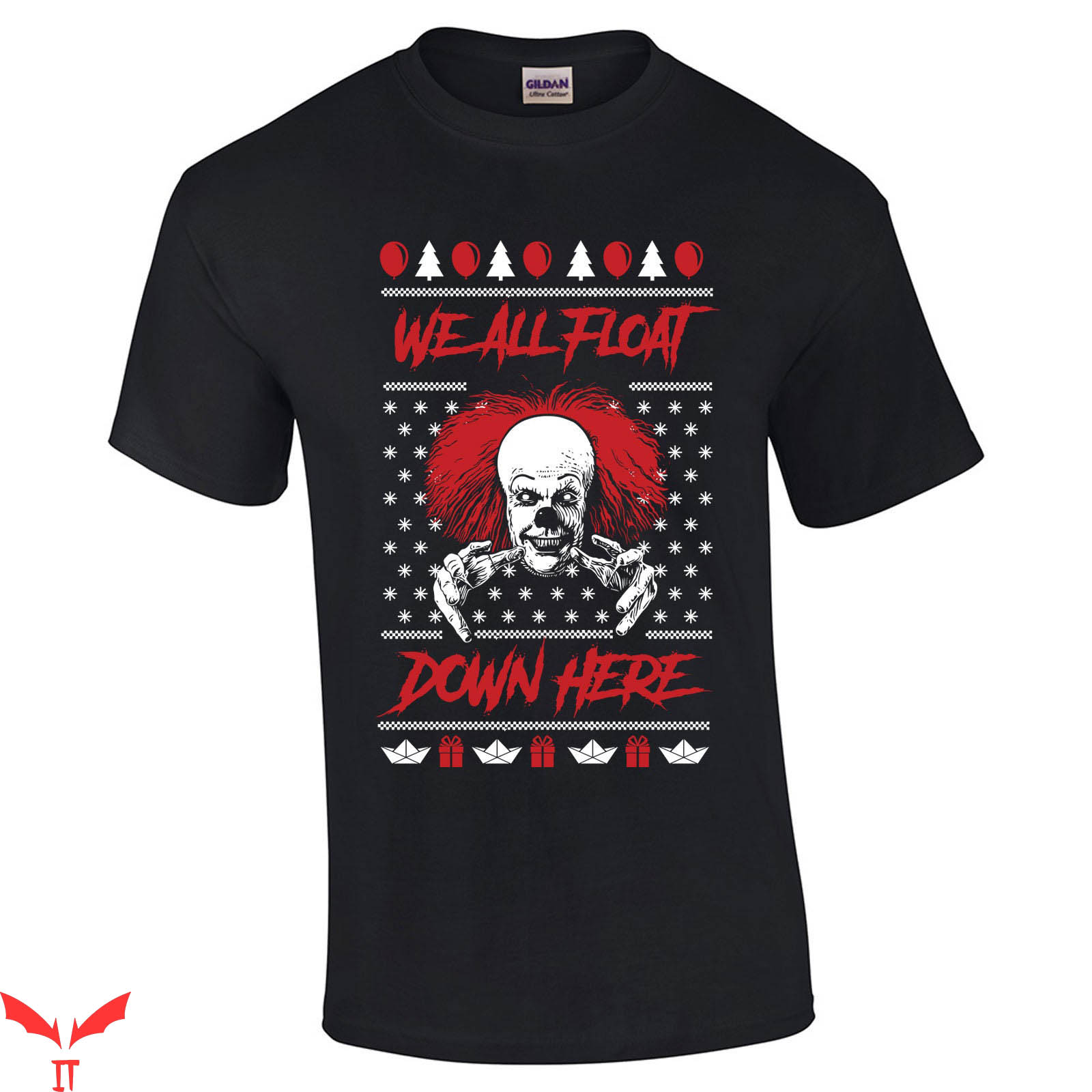Pennywise Christmas T Shirt We All Float Down Here Ugly Christmas