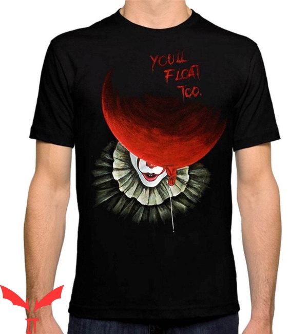 Pennywise Clown T Shirt You’ll Float Too Scary Face Red Balloon