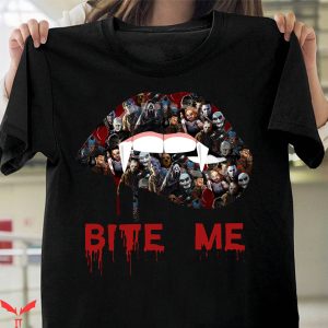 Pennywise Friends T-Shirt Bite Me Halloween Horror Lips