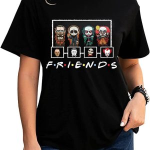 Pennywise Friends T-Shirt Halloween Killer Horror Movie Fan