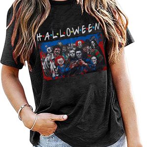 Pennywise Friends T-Shirt Halloween Scary Movie Graphic Tee