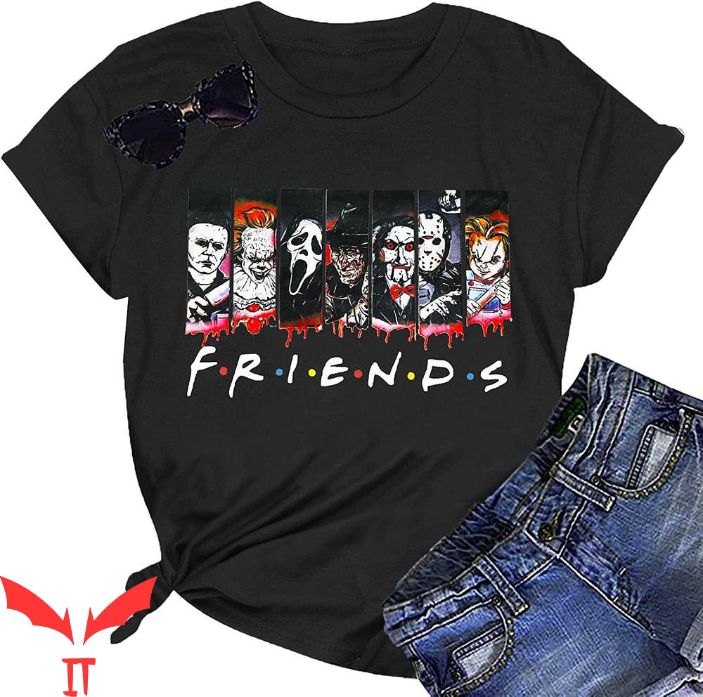Pennywise Friends T-Shirt Horror Graphic Fall Tee Shirt IT