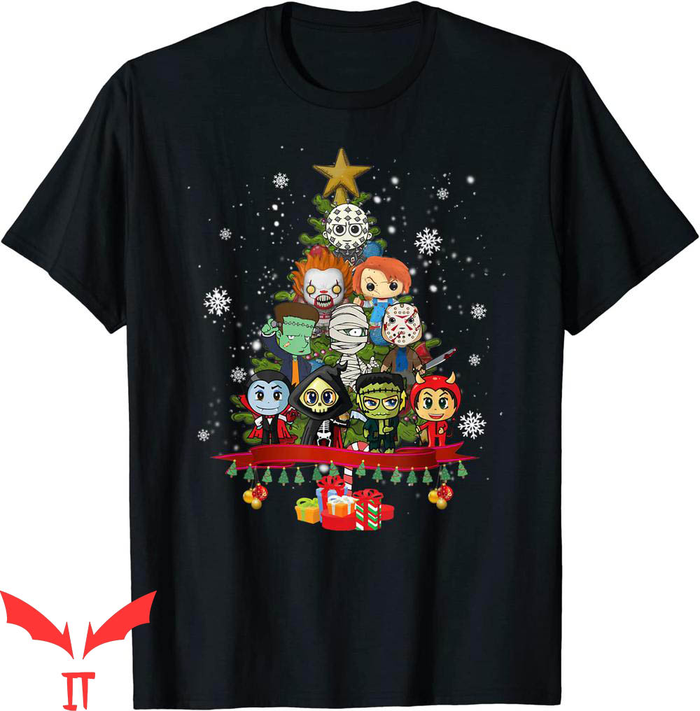 Pennywise Friends T-Shirt Horror Halloween Christmas Tree