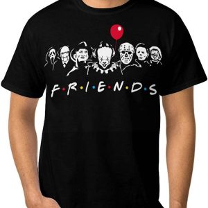 Pennywise Friends T-Shirt Horror Movie Halloween Novelty