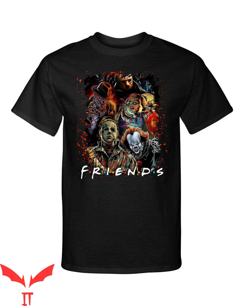 Pennywise Friends T-Shirt Killer Legends Halloween IT Movie