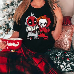 Pennywise Friends T-Shirt Marvel Deadpool And Pennywise