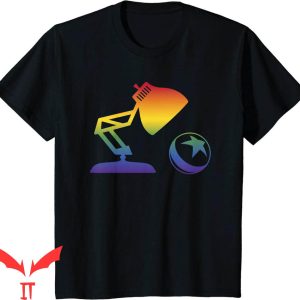 Pixar Lamp T-Shirt Disney Pixar Rainbow Spectrum Big Logo