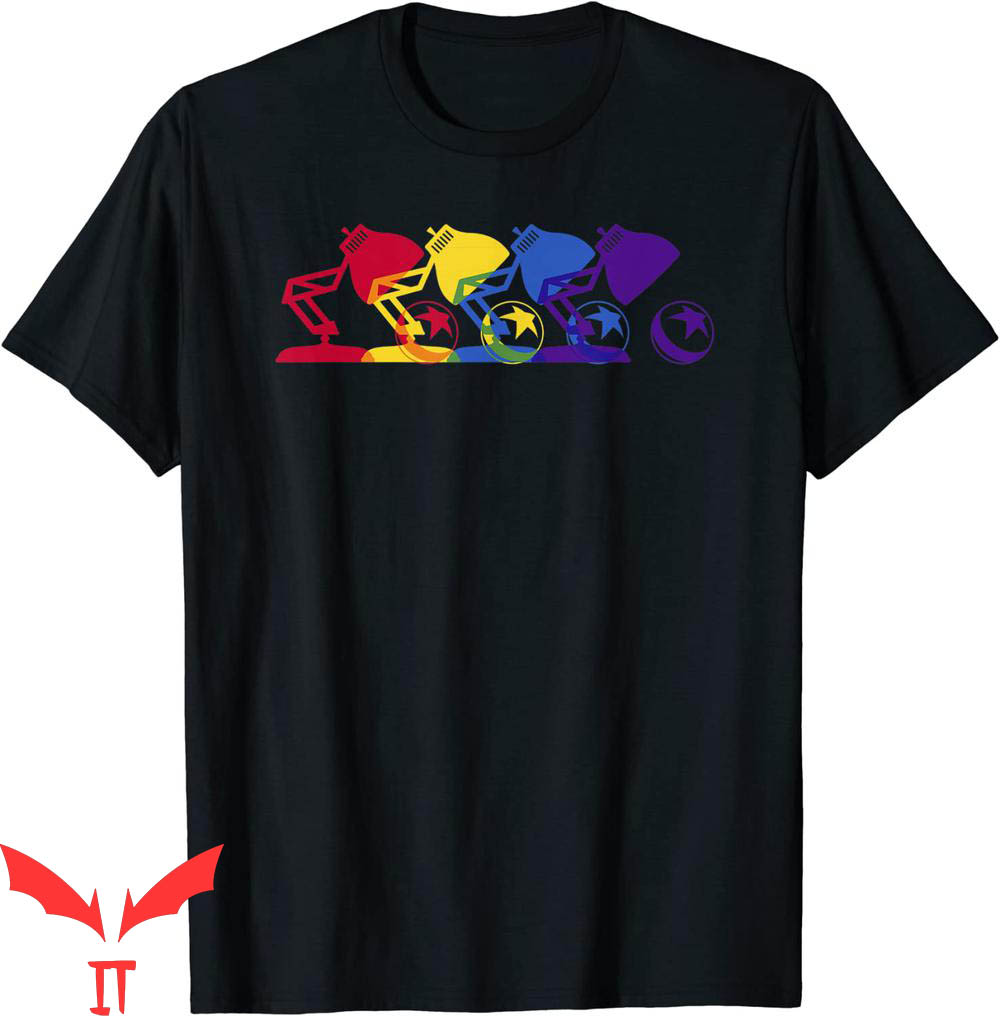 Pixar Lamp T-Shirt Disney Pixar Short Line Rainbow Logo