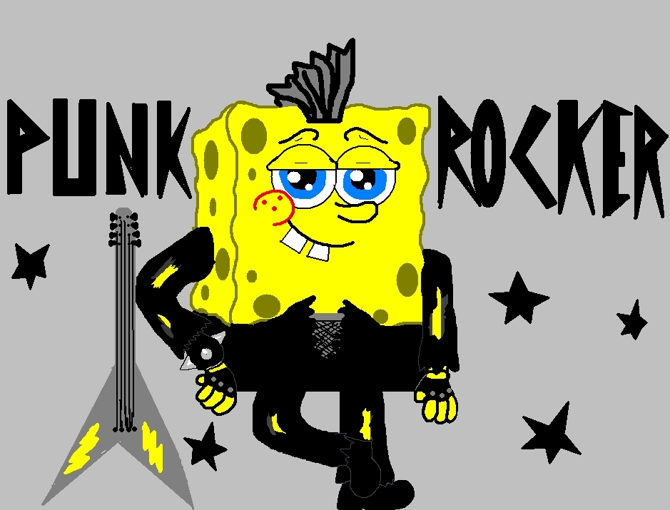 Spongebob Gangster T-Shirt Punk Rock Spongebob With Patrickspongebob squarepants 8138085 939 715