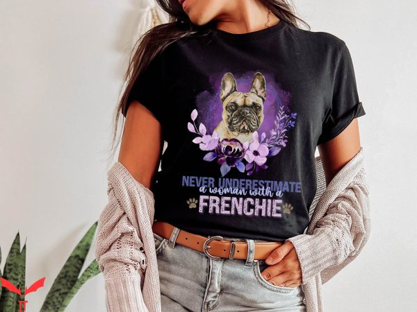 Purple Dog T-Shirt Frenchie Dog Mom Cool Design Trendy