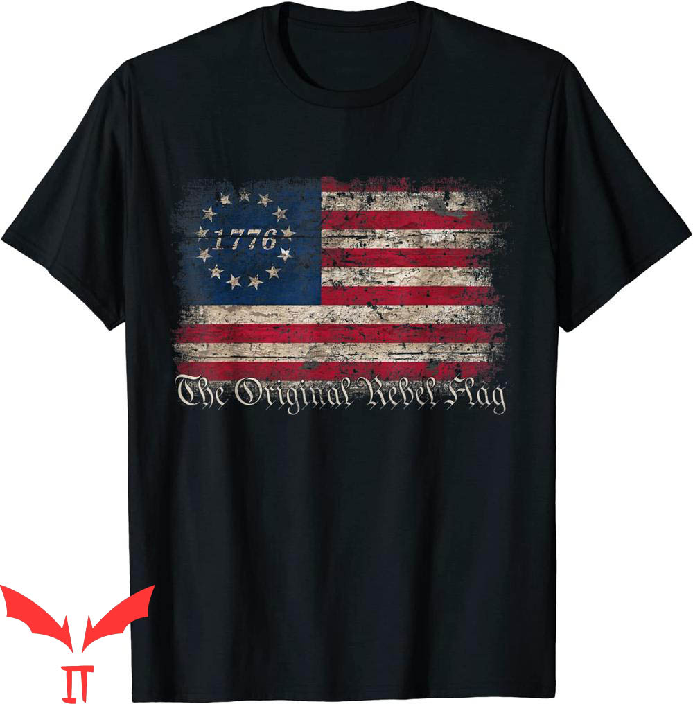 Rebel Flag T-Shirt The Original Rebel Flag USA America 1776