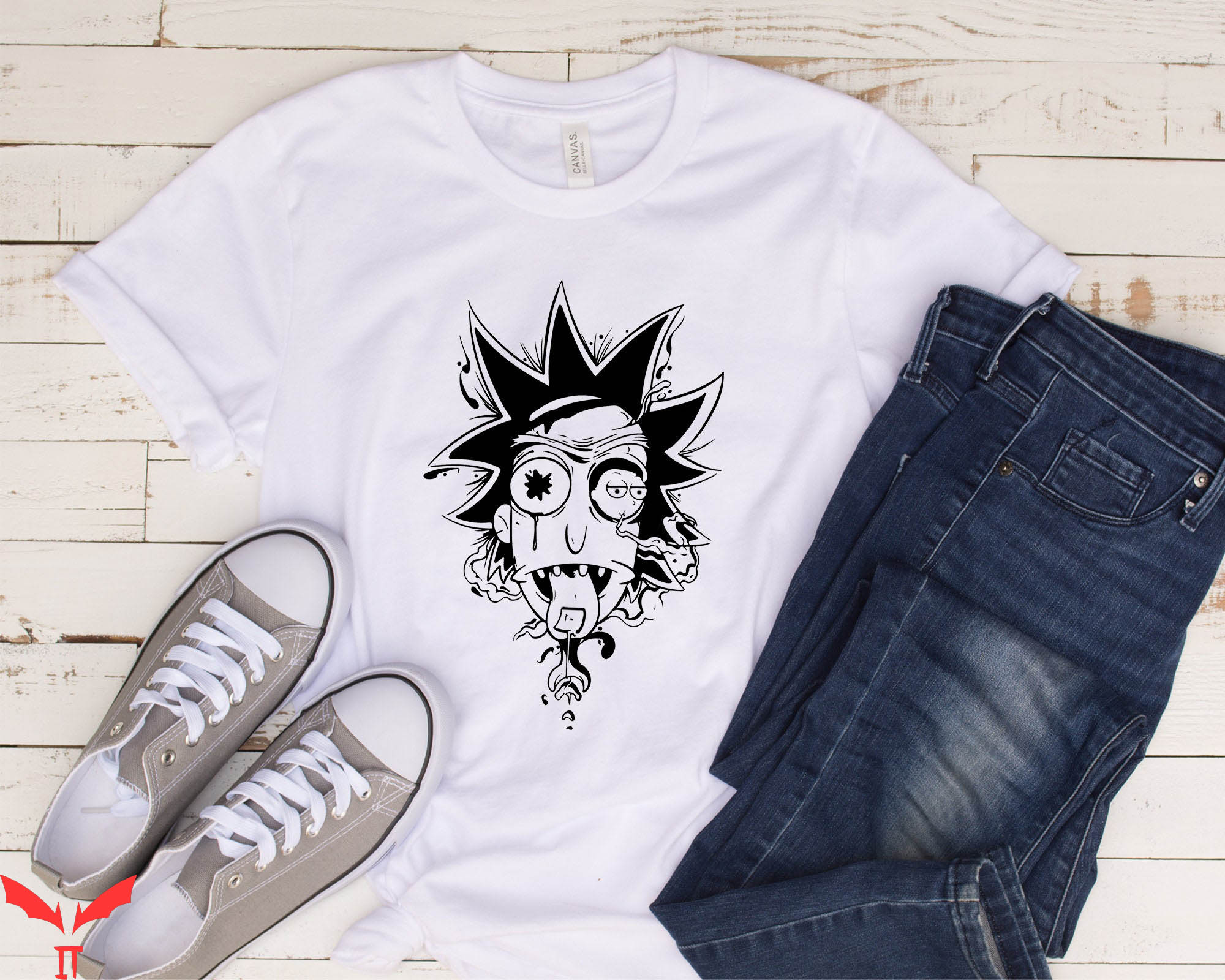 Rick And Morty Pennywise T-Shirt Cartoon IT The Movie