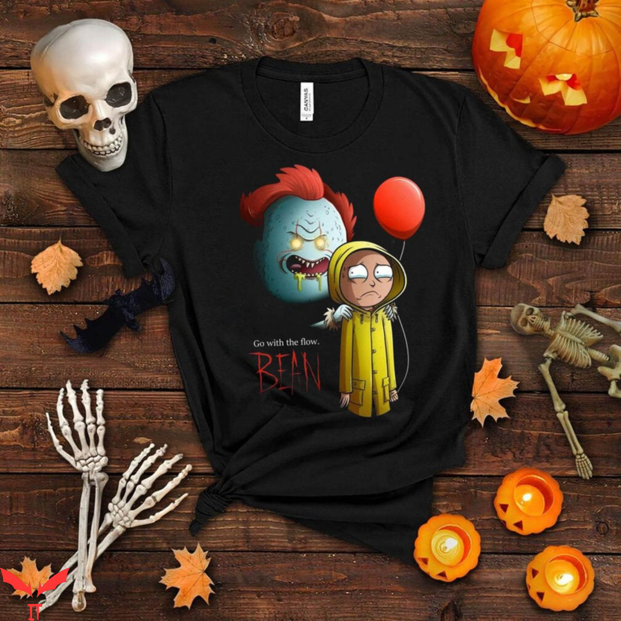 Rick And Morty Pennywise T-Shirt Go With The Flow IT Movie
