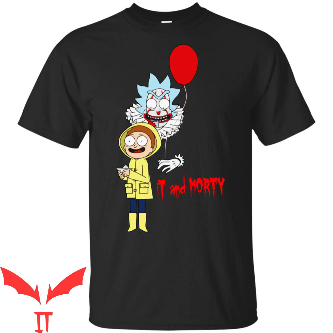 Rick And Morty Pennywise T-Shirt IT And Morty SS Georgie