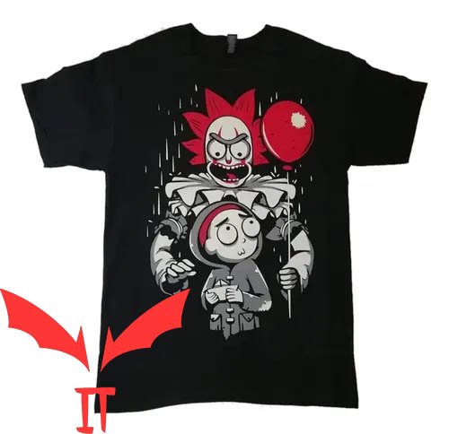 Rick And Morty Pennywise T-Shirt Red Balloon IT The Movie