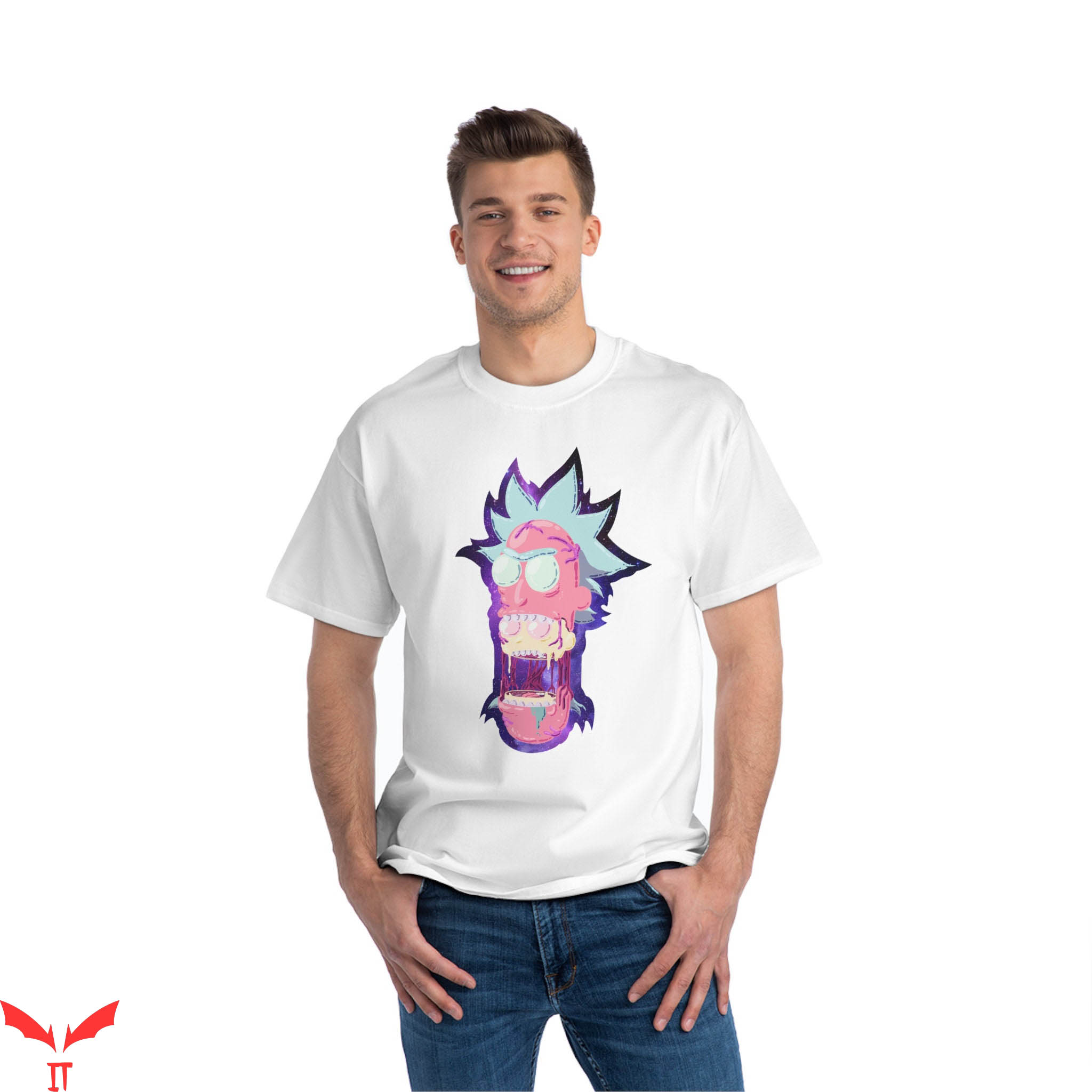Rick And Morty Pennywise T-Shirt Trippy IT The Movie Tee