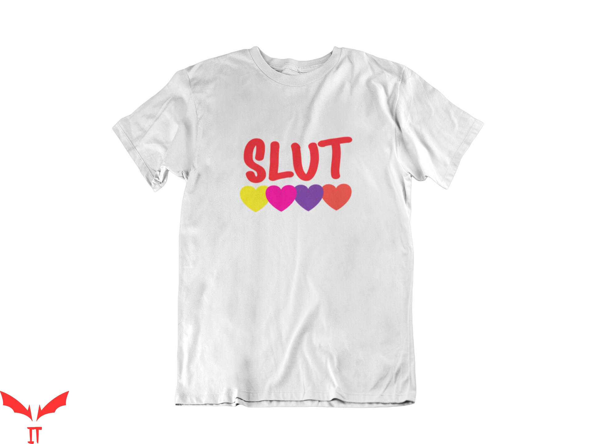 SL UT T-Shirt Slut Hearts Funny Meme Graphic Tee Shirt