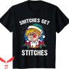 Snitches Get Stitches T-Shirt Elf Boy Snitched To Santa