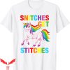 Snitches Get Stitches T-Shirt Funny Cute Humor Squad Meme