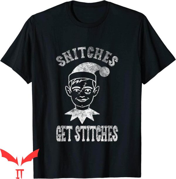 Snitches Get Stitches T-Shirt Funny Silly Kids Christmas Tee