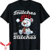 Snitches Get Stitches T-Shirt Funny Xmas Matching Santa Hat