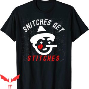 Snitches Get Stitches T-Shirt The Elf Xmas Graphic Tee Shirt