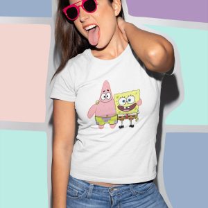 Spongebob Gangster T-Shirt Cartoon Graphic Tee Shirt