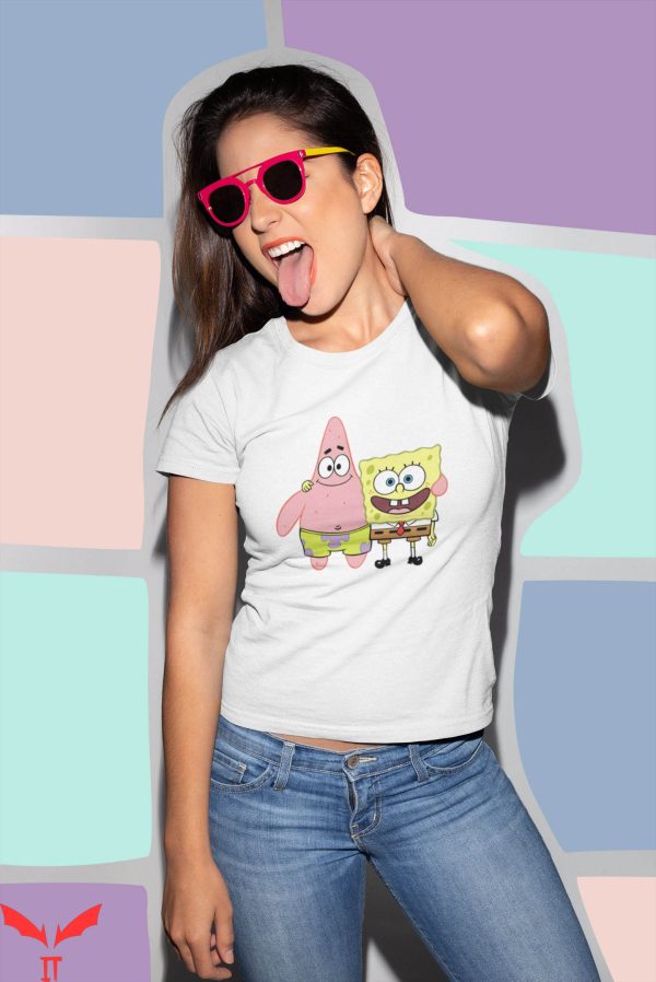 Spongebob Gangster T-Shirt Cartoon Graphic Tee Shirt