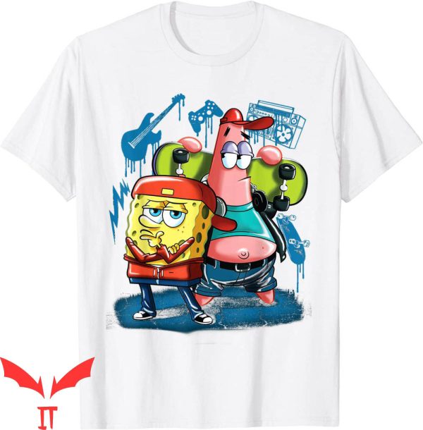 Spongebob Gangster T-Shirt Punk Rock Spongebob With Patrick