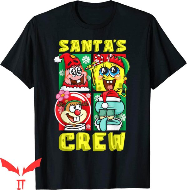 Spunch Bob T-Shirt Christmas Santa’s Crew Patrick SpongeBob