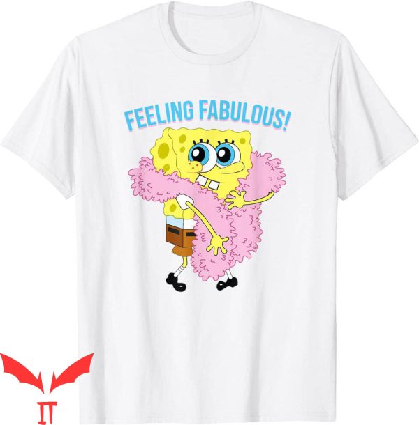 Spunch Bob T-Shirt SpongeBob In Feather Boa Feeling Fabulous