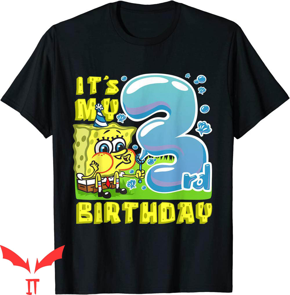 Spunch Bob T-Shirt SpongeBob Its My 3rd Birthday Tee Shirt