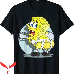 Spunch Bob T-Shirt SpongeBob Ripped Pants Funny Tee Shirt