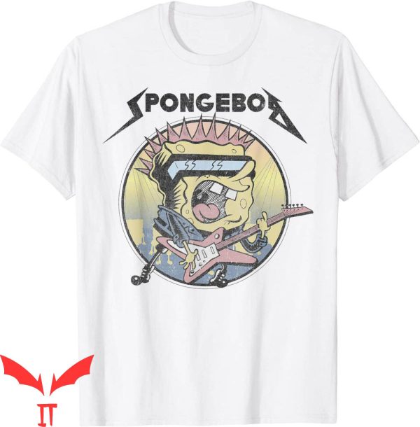 Spunch Bob T-Shirt SpongeBob SquarePants Heavy Metal Rock